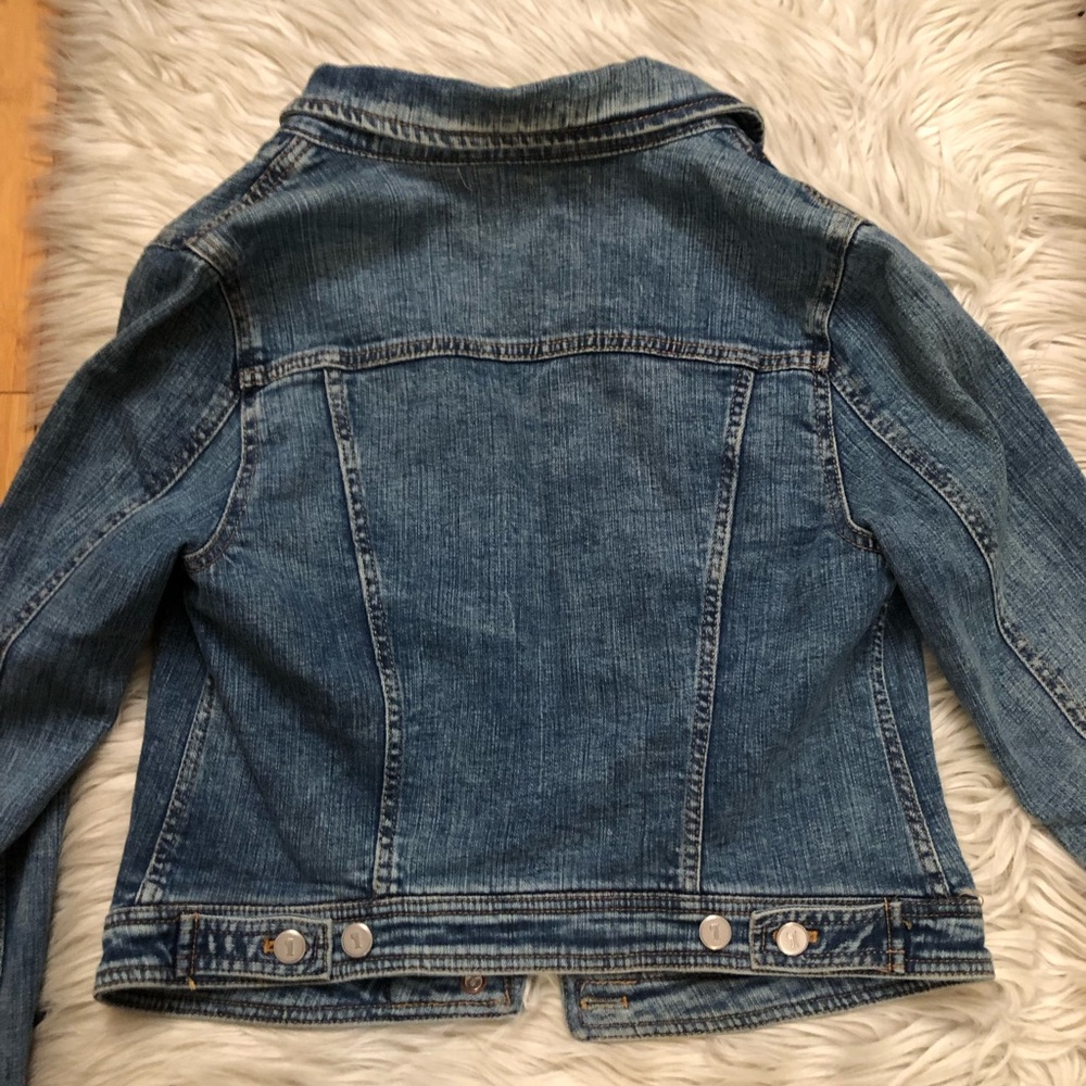 Pilcro Anthropologie Classic Button Down Blue Jean Denim Jacket size M - Picture 13 of 16
